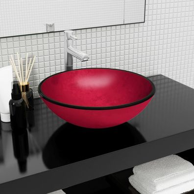 Waschbecken aus Hartglas | Rund | Aufsatzwaschbecken | Waschschale | Badezimmer
