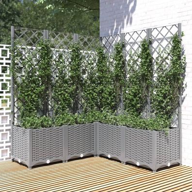 Pflanzkübel mit Rankgitter | Blumenkübel | Blumenecke | Rankhilfe | PE-Rattan
