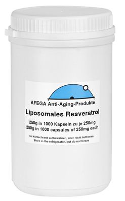 250 g liposomales Resveratrol-Pulver (pflanzenbasiert) - 1.000 Kapseln zu je 250 mg