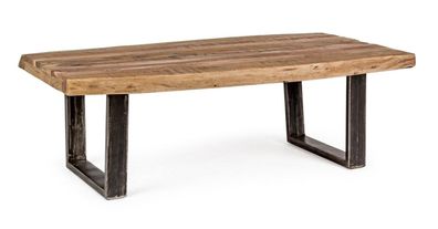Couchtisch Elmer 120 x 70 x 42 cm mit Metallgestell und Akazienholz Tischplatte