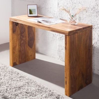 Puristischer Schreibtisch KARA 100cm Konsolentisch massiv Sheesham