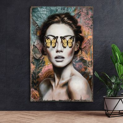 Wandbild, Abstrakte Frau Kunst Bild, Leinwand, Acrylglas oder Poster