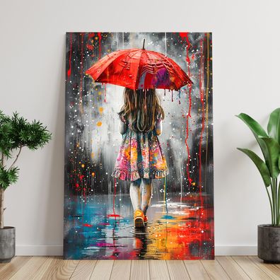 Wandbild Banksy Mädchen mit Regenschirm, Pop Art Kunst Leinwand, Acrylglas, Poster 16