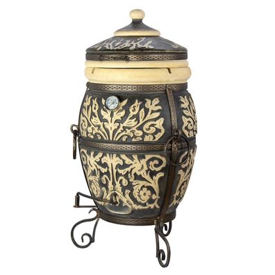 Grand Tandyr Schamott Ofen Garten Grill BBQ Smoker Pizza Ofen SET Praga