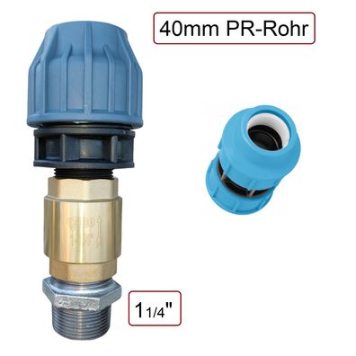 Anschlussset f. Tiefbrunnenpumpe 1 1/4" + Rückschlagventil für PE-Rohr Kunststoffrohr