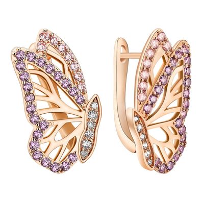 Damen Ohrstecker | 18K Vergoldete Creolen mit Zirkonia Schmuck Geschenk für Frauen