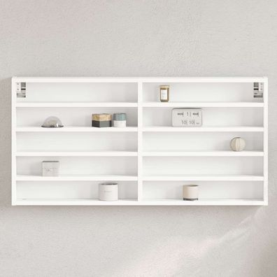 vidaXL Vitrinenschrank Weiß 100x8,5x50 cm Holzwerkstoff