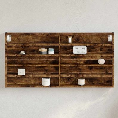 vidaXL Vitrinenschrank Räuchereiche 100x8,5x50 cm Holzwerkstoff