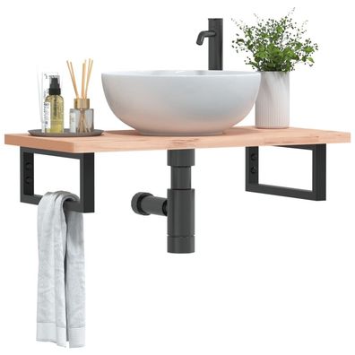 vidaXL Waschtisch-Halterungen 2 Stk. Schwarz Rechteckig Stahl