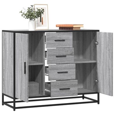 vidaXL Sideboard Grau Sonoma 92x35x76 cm Holzwerkstoff