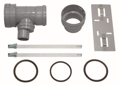 VA Set 7 T-Stück DN 100 für Abgas- anschl. 60/100 f. flex. Abgasl. DN 100, P