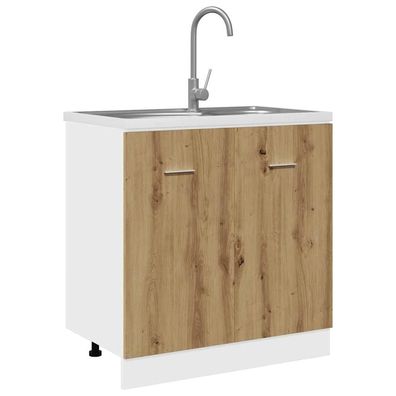vidaXL Spülenunterschrank Artisan-Eiche 80x46x81,5 cm Holzwerkstoff