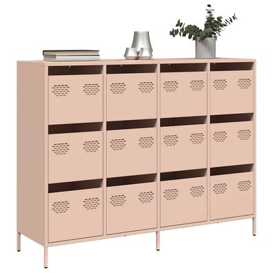 vidaXL Sideboard Rosa 135x39x103,5 cm Kaltgewalzter Stahl