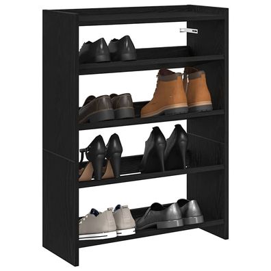 vidaXL Schuhregal Schwarz 60x25x81 cm Holzwerkstoff