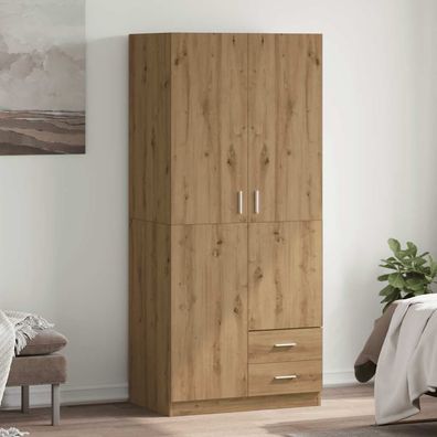 vidaXL Kleiderschrank Artisan-Eiche 80x52x180 cm Holzwerkstoff