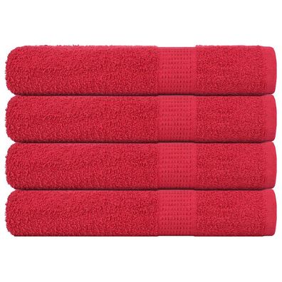 vidaXL Saunatücher 4 Stk. Rot 80x200 cm 360 g/m² 100% Baumwolle