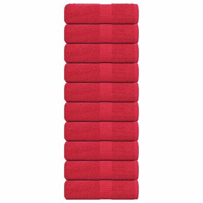 vidaXL Seiftücher 10 Stk. Rot 30x30 cm 360 g/m² 100% Baumwolle
