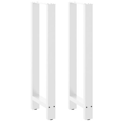 vidaXL Couchtischbeine Weiß 2 Stk. 50x(110-111) cm Stahl