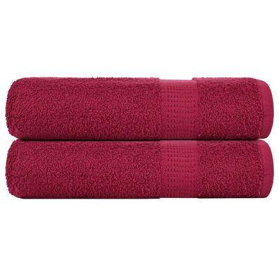 vidaXL Duschtücher 2 Stk. Bordeauxrot 70x140cm 360 g/m² 100% Baumwolle