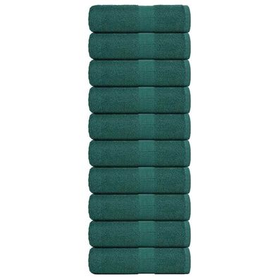 vidaXL Seiftücher 10 Stk. Grün 30x30 cm 360 g/m² 100% Baumwolle