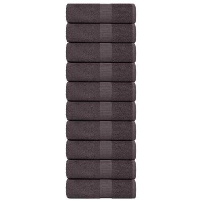 vidaXL Gästetücher 10 Stk. Anthrazit 30x50 cm 360 g/m² 100% Baumwolle