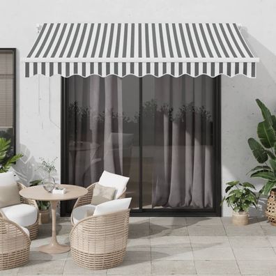 vidaXL Markise Automatisch mit LED Anthrazit & Weiß 300x250 cm