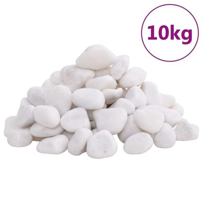 vidaXL Polierte Kiesel 10 kg Weiß 2-5 cm