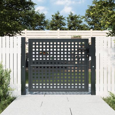 vidaXL Gartentor Anthrazit 105x125 cm Stahl