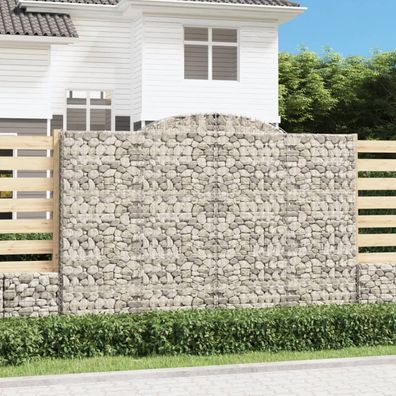 vidaXL Gabionen mit Hochbogen 3 Stk. 300x30x200/220cm Verzinktes Eisen