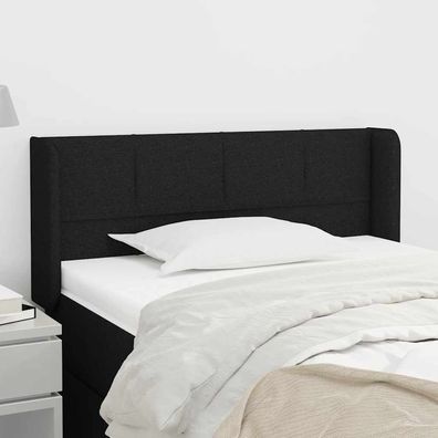 vidaXL Kopfteil mit Ohren Schwarz 83x16x78/88 cm Stoff