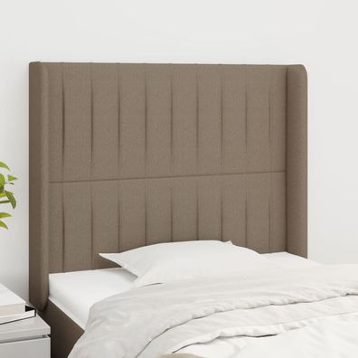 vidaXL Kopfteil mit Ohren Taupe 103x16x118/128 cm Stoff