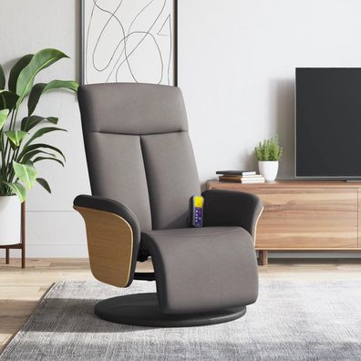 vidaXL Massagesessel mit Fußteil Taupe Stoff