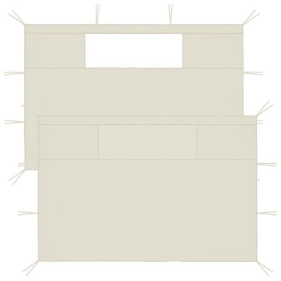 vidaXL Pavillon-Seitenwände mit Fenstern 2 Stk. Creme