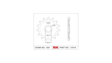 RK Antriebsritzel "4016" 520, Stahl 13 Zähne