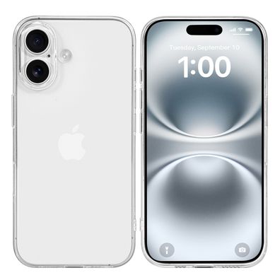 doupi Ultra Slim Case iPhone 16 Plus TPU Clear Schutz Hülle Skin Cover Transparent