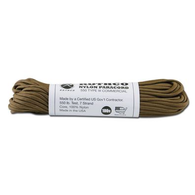 NEU Rothco Paracord coyote Seil 5mm 30m für Camping Outdoor Survival Bushcraft