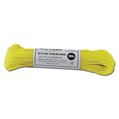 NEU Rothco Paracord Gelb Seil 5mm 30m für Camping Outdoor Survival Bushcrafting