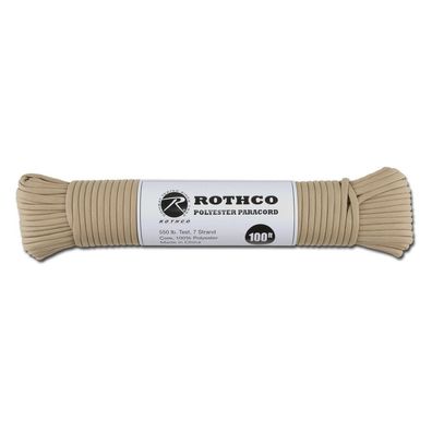 NEU Rothco Paracord Poly tan Seil 5mm 30m für Camping Outdoor Survival Bushcraft