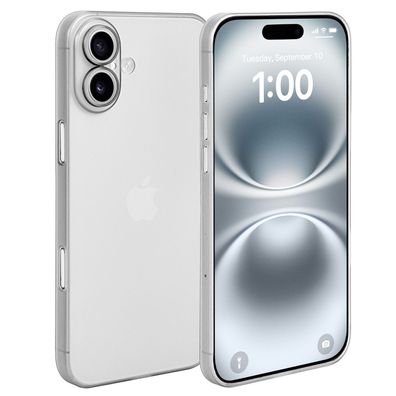 doupi Ultra Slim Case iPhone 16 6,1 Fein Matt Dünn Clear Schutz Hülle Skin Cover Weiß
