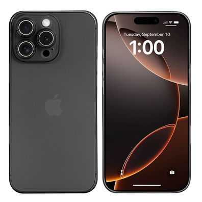 doupi Ultra Slim Case iPhone 16 Pro Max Fein Matt Clear Schutz Hülle Cover Schwarz
