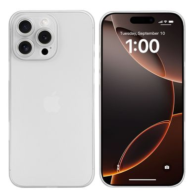 doupi Ultra Slim Case iPhone 16 Pro Max Fein Matt Clear Schutz Hülle Skin Cover Weiß