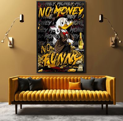 Dagobert Duck Reich, POP ART Kunst, Luxusmodemarke Poster, Leinwand, Acrylglas f2