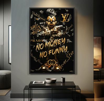 Luxusmodemarke Micky Maus Reich, Golden POP ART Kunst, Leinwand, Acrylglas, Poster