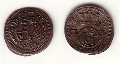 1 Pfennig Kupfer Münze Brandenburg Bayreuth 1743 CIR (104866)