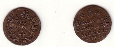 6 Pfennig Billon Münze Brandenburg Preussen 1706 CS (103934)