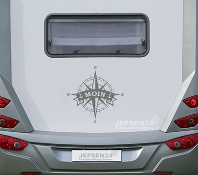 Aufkleber Kompass Windrose Moin 55cm CW011 für Wohnmobil Wohnwagen Bus Wand