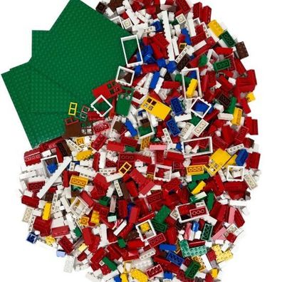 Q-Bricks Teilebox - 1000 Klemmbausteine - Beutel mit Hausmischung in Basis Farben