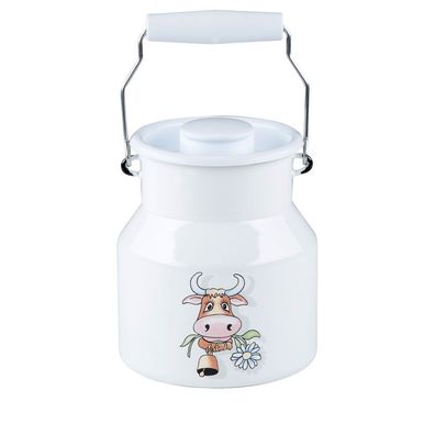 Riess Pot à lait avec couvercle Vache 1,5 litre émail