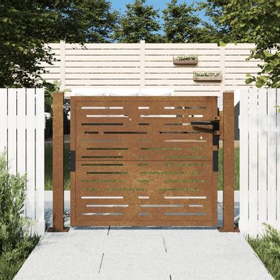 vidaXL Gartentor 105x80 cm Cortenstahl Quadratisches Design