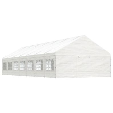 vidaXL Pavillon mit Dach Weiß 15,61x5,88x3,75 m Polyethylen